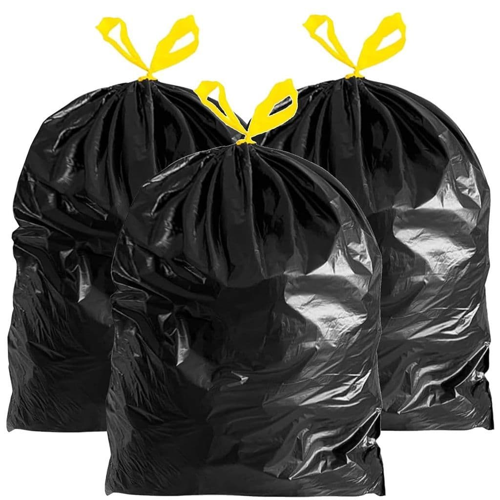 Drawstring Refuse Bags 120L Bin Liners Easy Tie Top Handle For Dustbins