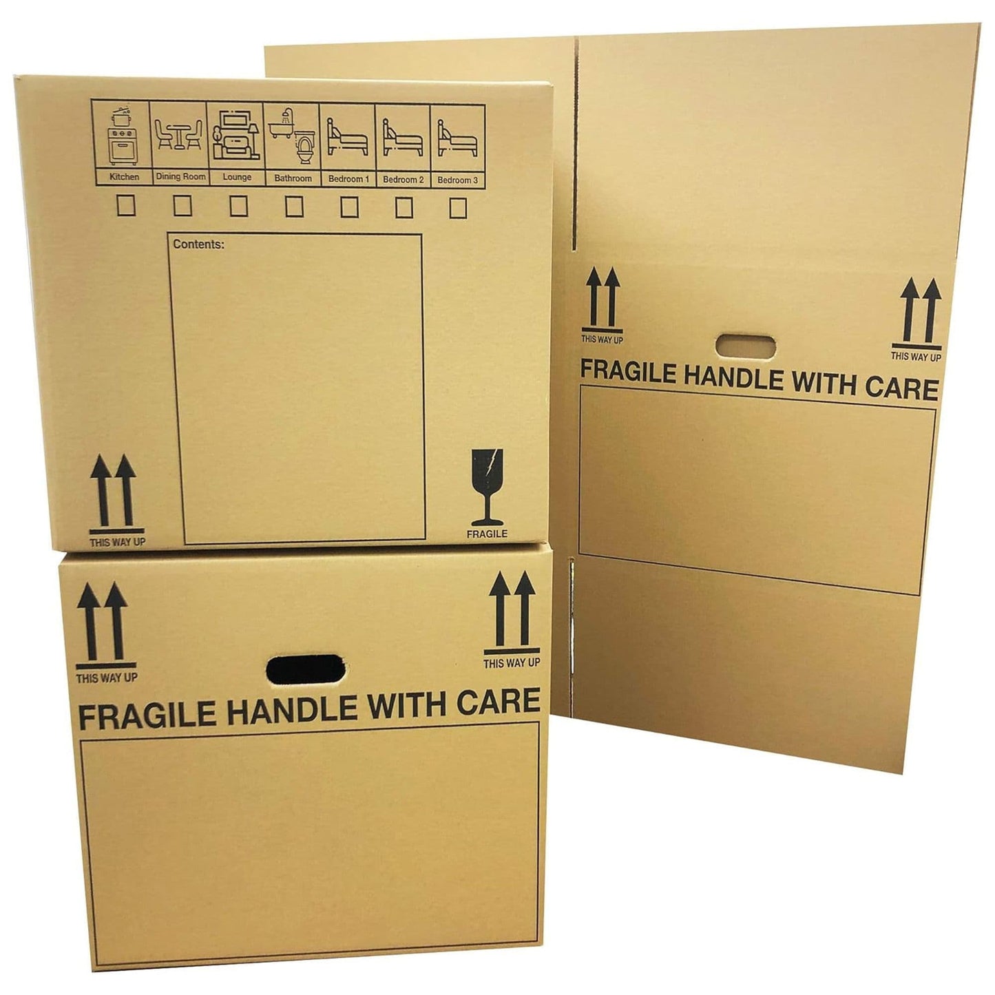 Printed Removal 21'' x 21'' x 16'' Cardboard Boxes With Checklist & Handles