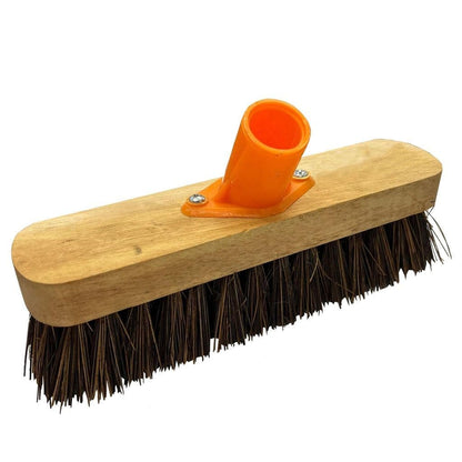 Strong Stiff Deck Scrubber Hard Bristle Brush With Wooden Handle For Outdoors