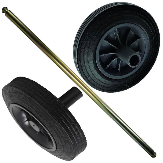 Wheelie Bin Axle & Heavy Duty Rubber Wheels With Nose Collar Kit